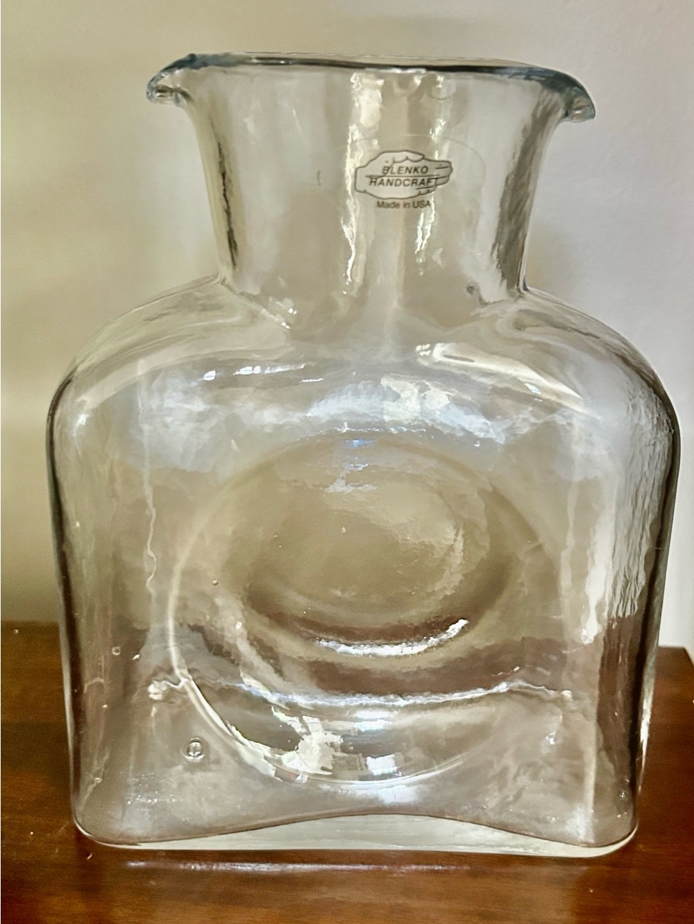 Blenko Smokey Grey Glass Square-Shoulder Vase
